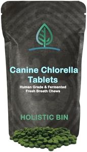 Canine Chlorella Tablets with Human Grade Fermented Chlorella for Dogs | Natural Dog Breath Freshener & Immune Booster Supplement | Dog Greens with Chlorophyll | 100 Vegan Tablets