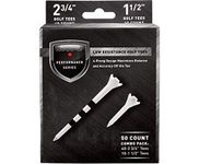 Maxfli Performance Series Low Resistance 2.75” & 1.5” White Golf Tees 50-Pack