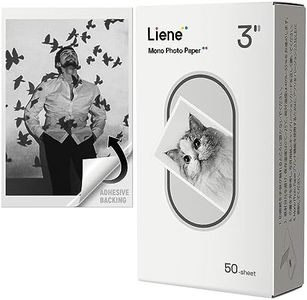 Liene Carta fotografica Bianco e Nero 2x3'' per la stampante fotografica portatile 50 fogli di carta fotografica premium da 50x76mm con retro autoadesivo, carta foto monocromatica per scrapbook