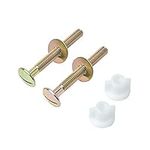 2 Pieces Toilet Seat Bolts, Universal Steel Toilet Seat Screws Replacement Parts, Heavy Duty Toilet Seat Hinge Bolts with Plastic Nuts and Washers for Top Mount Toilet Seat Hinges