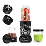 Wonderchef Nutri-blend 500W Mixer Grinder, 22000 RPM Motor, Smoothie Maker, Masala Grinder, Chutney Blender, 3 Unbreakable Jars, Recipe Book by Chef Sanjeev Kapoor, 2 Yr Warranty, Black
