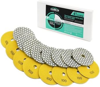 Diamond Polishing Pad Dry LEKOMESH - 8pcs 4-Inch (100mm) #100 Dry Polishing Wheel Set for Granite Marble Artificial Stone Quartz,Granite Polishing Pads for Grinder or Polisher