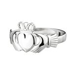 Women's Irish Claddagh Ring, Real 925 Sterling Silver Band, Timeless Classic Celtic Jewelry, Love, Friendship, Loyalty, Promise, Engagement, Made in Co. Dublin Ireland by Artisan Jewelers, Metal