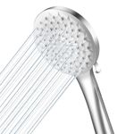 VEHHE Shower Head with 6 Spray Modes, Large Shower Head Round One-Hand Operation, Shower Head High Pressure with Anti-Clogging Silicone Nozzle, Universal Power Shower Head Handheld for Home Gym Spa