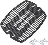 GFTIME 7644 32 x 21.6CM Cast Iron Cooking Grates Grid for Weber Q100 Q1000 Q1200 Q120 Series Gas Grill, Grates Replacement Parts for Weber 7644, 2 Pack