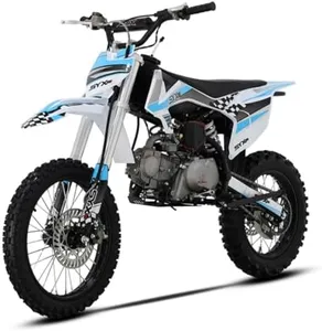 SYX MOTO 125cc Dirt Bike Teens 12+ Yrs 4-stroke Gas-powered Dirt Bike Off-road Motorcycle Kick Start 4-speed Manual Transmission, Whip 125-K1, Up To 50mph (Blue)