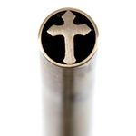 Mosaic Pin - (0.250 (1/4) Inch Diameter) - (Cross) - (MP-1005BB-250) - (Brass Outer)(Brass Inner) - Decorative Knife Handle Pins and Rods for Fixed Blade Knives