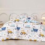 Mooreeke Full Size Comforter Sets for Girls Kids, 8 Pieces Bed in a Bag Truck Excavator Bedding Comforter Sheet Set with Shams and Decorative Toy Pillow, Ultral Soft Microfiber Kids Bed Set