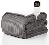 HomeMate Heated Blanket Electric Throw - 50"x60" Heating Blanket Throw 4 Hours Auto-Off 5 Heat Levels Blanket Over-Heat Protection Soft Flannel Sherpa Heater ETL Certification