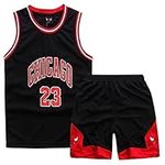 Kids Boys 2 Piece Sleeveless Basketball Training Jersey and Shorts Set