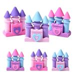 HILAZA 18pcs Castle Erasers for Kids, 3D Cute Pink Pencil Erasers for Girls, Cool Fun Puzzle Erasers for School Supplies, Party Favors and Home Prizes