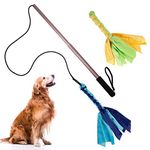 Auidy_6TXD Flirt Pole Dogs,Interactive Dog Toys Retractable Dog Toy Stick with 2 Tease Chew Toys Rope for Chewing,Training Exercise