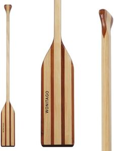 LINGVUM Wooden Canoe Paddle, Ergonomic Palm Grip and Anti-Collision Edge Wood Canoe Boat Paddle, 4.8 Ft, Splicing Color