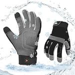 Vgo... 1Pair 5℃/41°F Winter Waterproof Work Gloves Men,Cold Weather Safety Work Gloves,Cold Storage or Freezer Glove, Touchscreen(Black,XL,SL7584F)