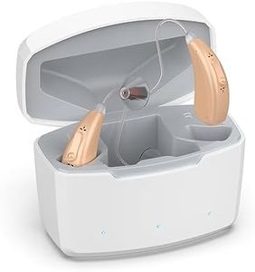 Lentorgi Hearing Aids for Senior, Receiver-in-Canal RIC Hearing Aids with Noise Reduction, Rechargeable, Dual Microphones, Invisible Fit, Mild to Moderate Hearing Loss - Beige