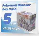 HOUSYLOVE Booster Box Case (5pack) - Clear Storage Box for Pokemon Booster Box, 0.50mm Thick, 5.5 x 3.2 x 4.8 inches, 5 Count