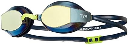 TYR Blackops 140 EV Racing Mirrored Swim Goggles Adult Fit, Gold/navy