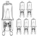 AHEVO G9 Oven Bulbs 40W Clear Halogen Lights 230V 300℃, Warm White, Pack of 6