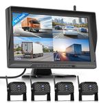 Rimoody Wireless Backup Camera System 4 Cameras Loop Recording 10.1 Inch IPS Sreen Monitor Digital Signal Stable No Complicated Wiring Needed for Trucks RVs Trailers Pickups Vans Bus Camper