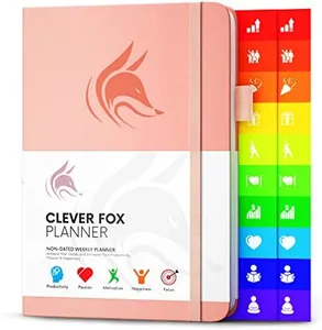 Clever Fox Planner – Undated Weekly & Monthly Planner to Increase Productivity, Time Management and Hit Your Goals – Organizer, Gratitude Journal – Start Anytime, A5, Lasts 1 Year, Peach Pink(Weekly)