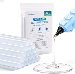 Thinklearn Full Size Hot Glue Sticks, Dries Clear, 20-Pack