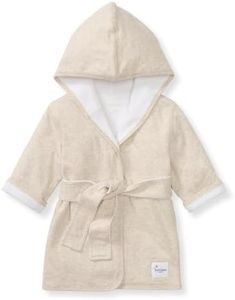 Burt's Bees Baby Infant Hooded Robe Organic Knit Terry Unisex Bathrobe, Newborn Bath Essentials, Unisex Boys and Girls, Size 0-9 Months Old