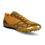 Nivia Men Running Spikes Spirit Track and Field Shoes, Running Shoes, Athlete Shoes, Running Spikes for Men, Running Spikes for Athletics, Track and Field Shoes for Men (Golden) UK-8