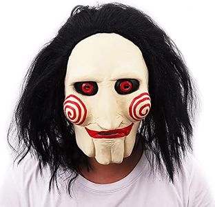 The Puppet Mask, Jigsaw Dress Up Mask,Latex Saw Billy Cosplay Horror Scary Mask with Hair for Halloween, Bar, Dress up Costume Party Pros (JIGSAW)