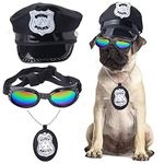 Yewong Pet Police Costume Accessory Set Dog Cat Police Hat Badge Sunglasses Pet Police Dress Up Kit for Halloween Christmas Cosplay Role Play Fancy Dress (Set-B)