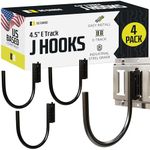 DC Cargo - E Track J Hooks (4.5" - 4 Pack) - Large Heavy Duty Accessories - Hanging Hook for Your ETrack Rail System - Use in Enclosed Trailers, Box Trucks, Vans, Garage, Workshop & Warehous