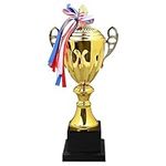 KisSealed Large Trophy,Metal Gold Trophy Cup, Gold Award for Sports,Tournaments,Competitions,Soccer Football League Match Trophy,Other Teamwork Award,14 x 6 x 4Inches