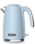 LONGDEEM Electric Kettle Stainless Steel 1.7L - 1500W Quick Boil, Retro Style, Auto Shut-Off, Boil Dry Protection with Filter & Water Gauge - Perfect for Tea, Hot Water, Blue