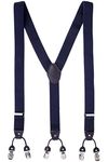 The Tie Hub Carbon Blue Clip On Suspenders For Men