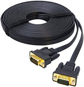 DTECH Thin Computer Monitor VGA Cable 10m 15 Pin Male To Male Connector Ultra Flat SVGA Wire 1080p Full HD Video Cord (32 Feet, White)