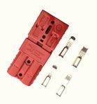 PAIR ANDERSON SB50-50 AMP 600V Plug - CABLE TERMINAL BATTERY POWER CONNECTOR（RED） (Φ Large Cable Range:5.6mm)