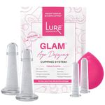 LURE Essentials GLAM Face Cupping Set Facial Set with Silicone Brush | Anti-Aging Face Lift Cupping Massage | FREE PDF Book for Professional and Home Use