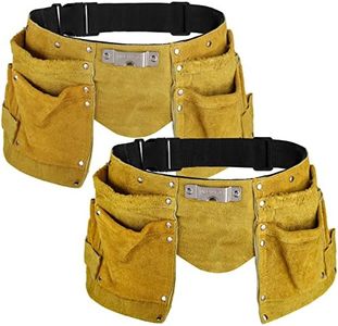 2 Packs Kids Tool Belt with Adjustable Strap Tool Belt for Kids Woodworking Kids Brown Faux Suede Pretend Play Belt Child's Tool Apron for Boys and Girls Dress Up and Costume