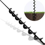 GrayBunny GB-6883 Metal Earth Auger/Ground Auger Drill Bit 24ââ‚¬â„¢â‚¬â„¢ Long 1.75" Wide Helix, 8 mm Diameter Non-Slip Hex Shank, Rust-Proof Rapid Planter, Bulb Plant Auger, Umbrella Post Hole Di