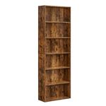 VASAGLE Bookcase, Bookshelf with 6 Shelves, for Living Room, Study, Office, Bedroom, Industrial Style, 24 x 60 x 178.5 cm, Rustic Brown LBC169K01