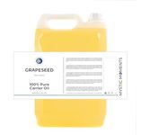 Mystic Moments | Grapeseed Carrier Oil 5 Litres - Pure & Natural Oil Perfect For Hair, Face, Nails, Aromatherapy, Massage and Oil Dilution Vegan GMO Free