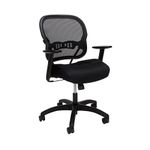 basyx VL712MM10 VL712 Series Mid-Back Swivel/Tilt Work Chair, Black Mesh