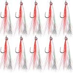 Bucktail Teasers Fishing Hook Fly Streamer Flies, Classic Clouser Minnow Fishing Flies Streamers Fly Fishing Lures for Trout Bass Saltwater Freshwater, Pack of 10