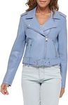 Levi's Women's The Belted Faux Leather Moto Jacket (Regular & Plus Size), Country Blue, X-Small