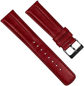 BARTON WATCH BANDS, 24mm Crimson Red - Classic Horween Leather Gunmetal Buckle Watch Bands - Quick Release - Choose Strap Color & Width