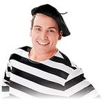 Men's Black French Beret Hat (Pack of 1) - Classic Design. Perfect Accessory for World & Culture, World Book Day, Themed Events, Parties, & More