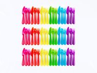 Cuddly Hippo Flatware (Purple, Pink, Orange, Yellow, Green, Blue, 54 Pieces)