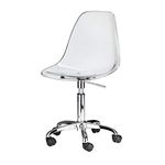 Take Me Home Furniture Eames Style Office Chair, Modern Eiffel Acrylic Office Chair in Clear, Task Chair, Armless Office Chair, Office Furniture, Swivel