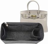 OMEIKE Purse Organizer insert for birkin 25 bag organizer Premium Felt bag tote organizer Handbags insert organizer (Small, grey)