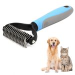 Cinzen Best Dog & Cat Deshedding Brush | Professional Undercoat Rake Grooming Tool | Removes Loose Hair, Mats & Tangles | Reduces Shedding | For Long & Short Hair Pets