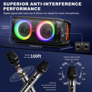 JYX 8-Inch Karaoke Machine with 2 Microphones – Portable Speaker System